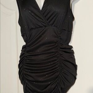 Elegant Black Ruched Dress. Never been worn